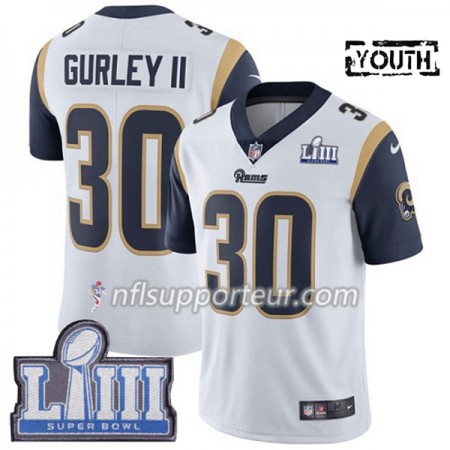 Maillot Enfant Los Angeles Rams Todd Gurley II 30 Nike Blanc 2019 Super Bowl LIII